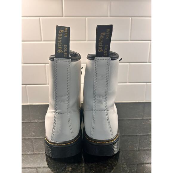 Dr. Martens Zavala Women's Leather Ankle Platform Combat‎ Boots White Size 8M - Picture 5 of 9